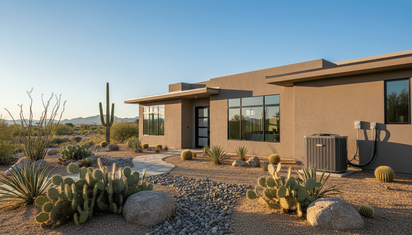 Modern Phoenix home with central air conditioning system